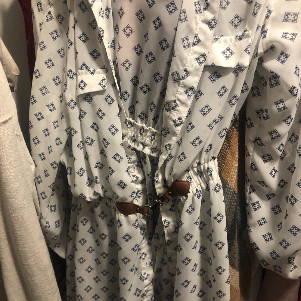 White and blue dresses